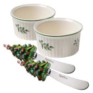 SPODE Christmas Tree Dipping Set NEW in Box